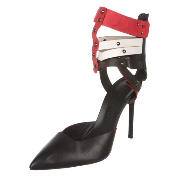 Thomas Wylde Black Red White Stilletto Heels 40 9 - Picture 2 of 5